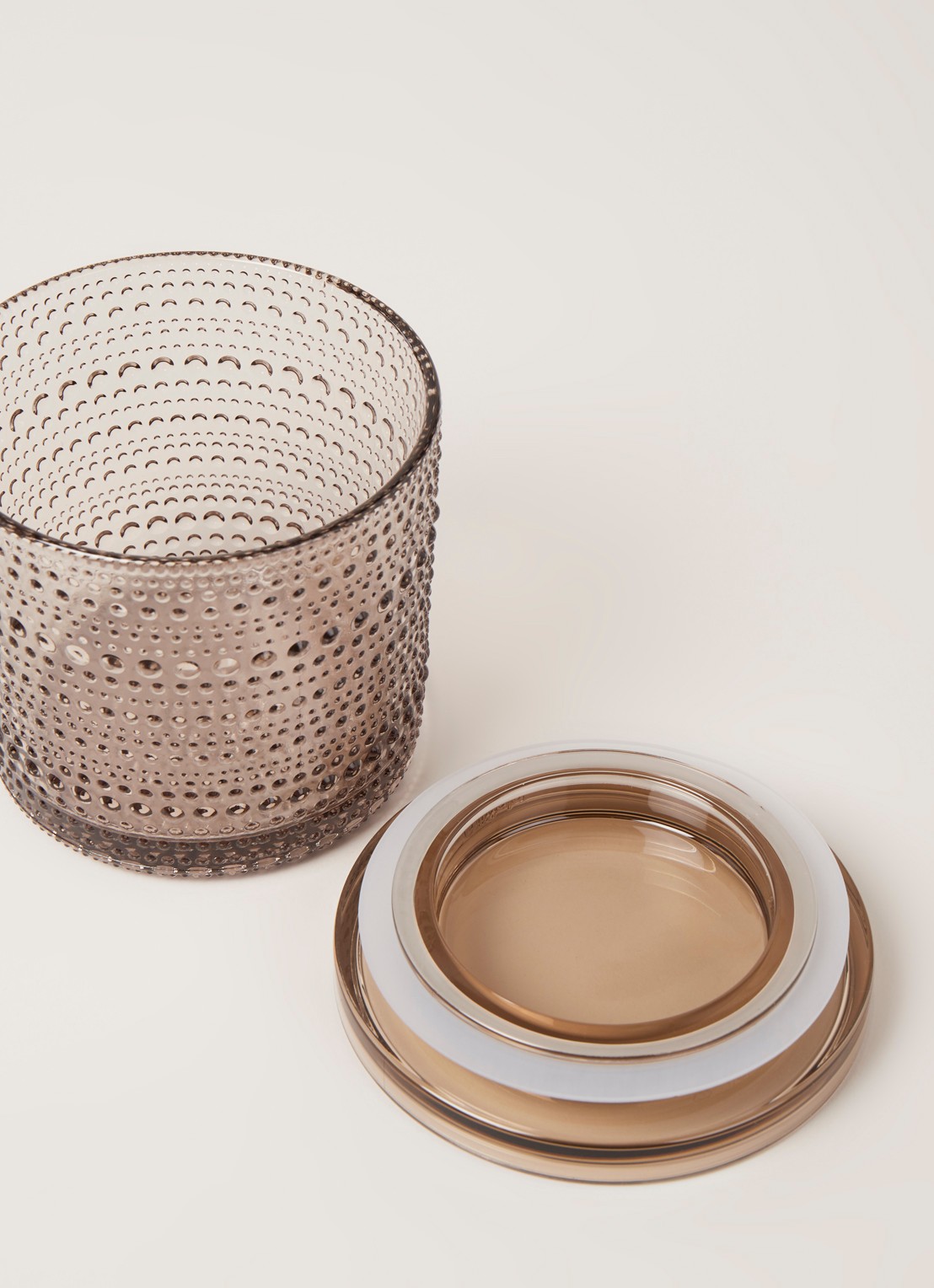 Iittala Opbergpot 12 cm - detail bruin