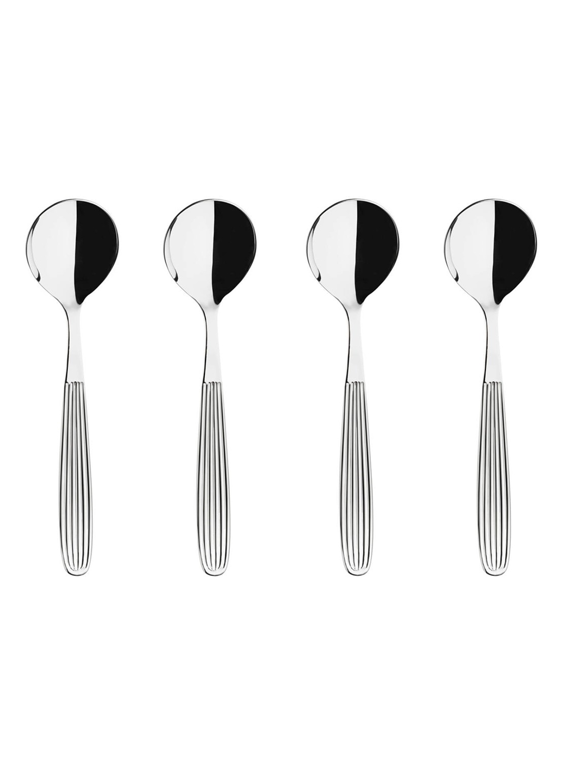 Iittala Scandia koffielepel 4-delig - voorkant zilver