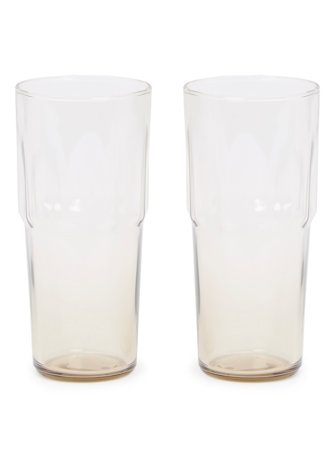Iittala Solare hoog glas 39 cl linnen 2 stuks - voorkant lichtbruin