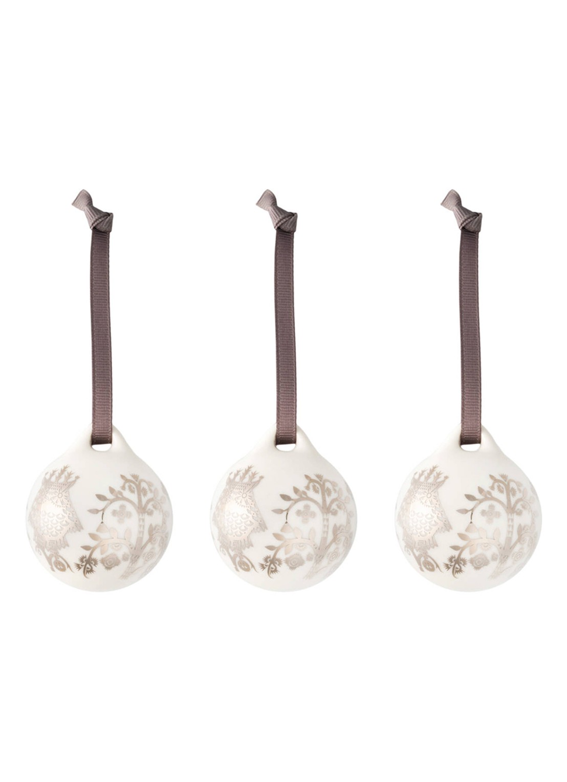 Iittala Taika kerstbal 5 cm set van 3 - voorkant zilver