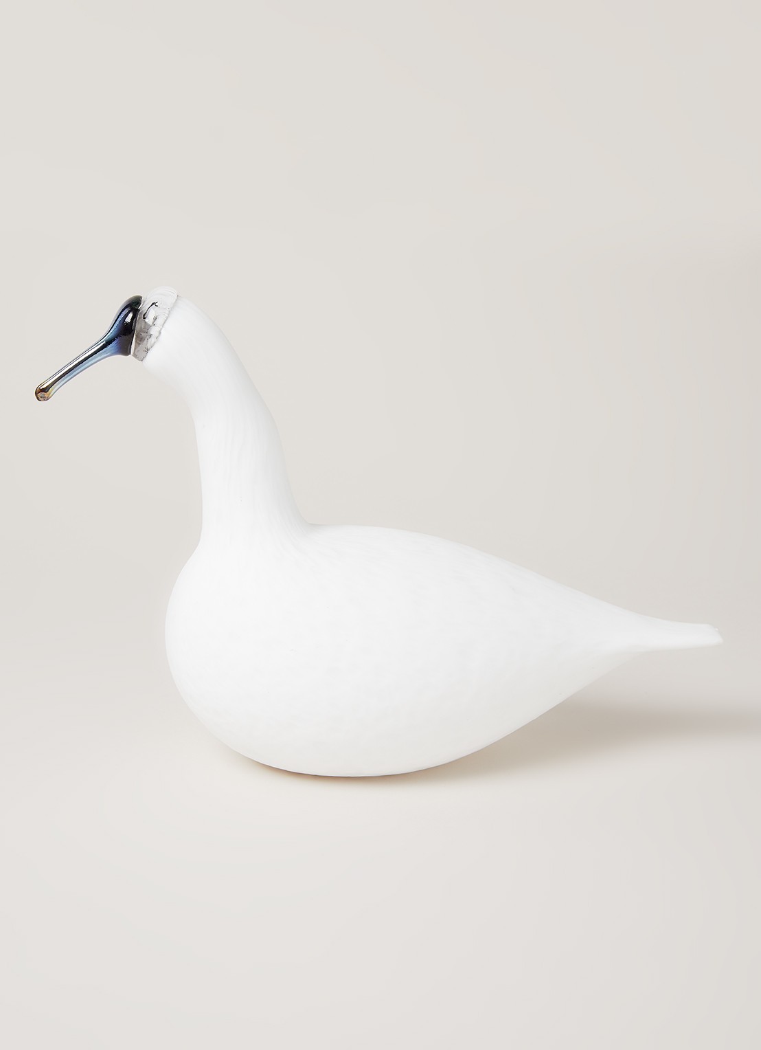 Iittala Zingende Zwaan van glas 28 cm - voorkant 2 wit