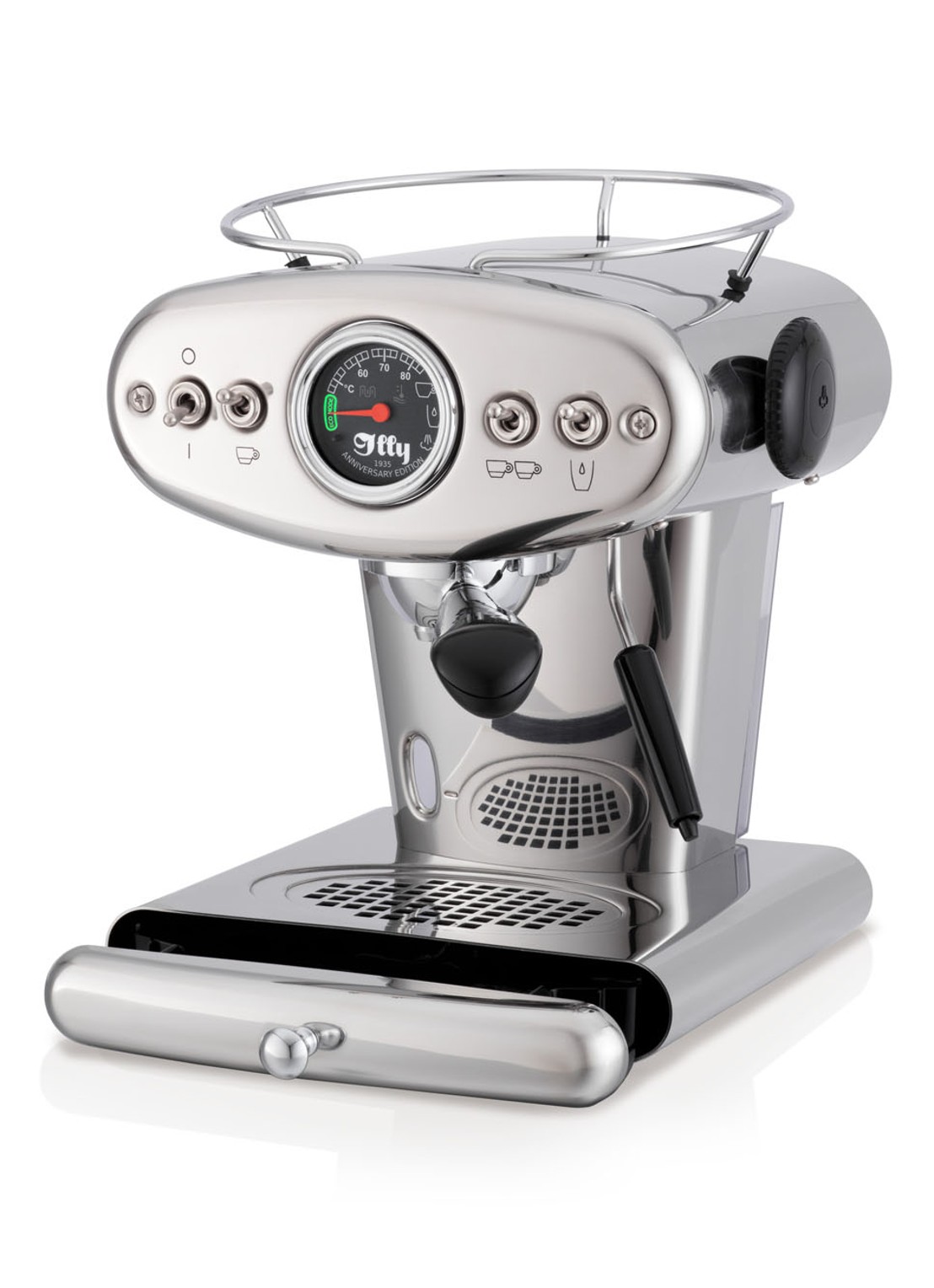illy FrancisFrancis X1 Anniversary ESE & Ground espressomachine - detail zilver