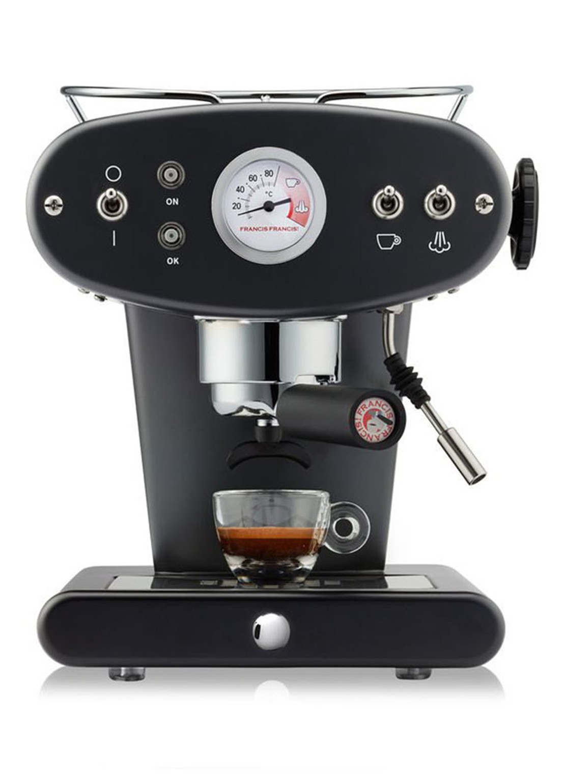 illy X1 Francis Francis Ground espressomachine 1 liter - voorkant zwart