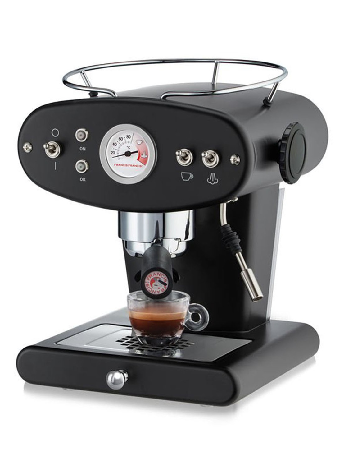 illy X1 Francis Francis Ground espressomachine 1 liter - voorkant 2 zwart