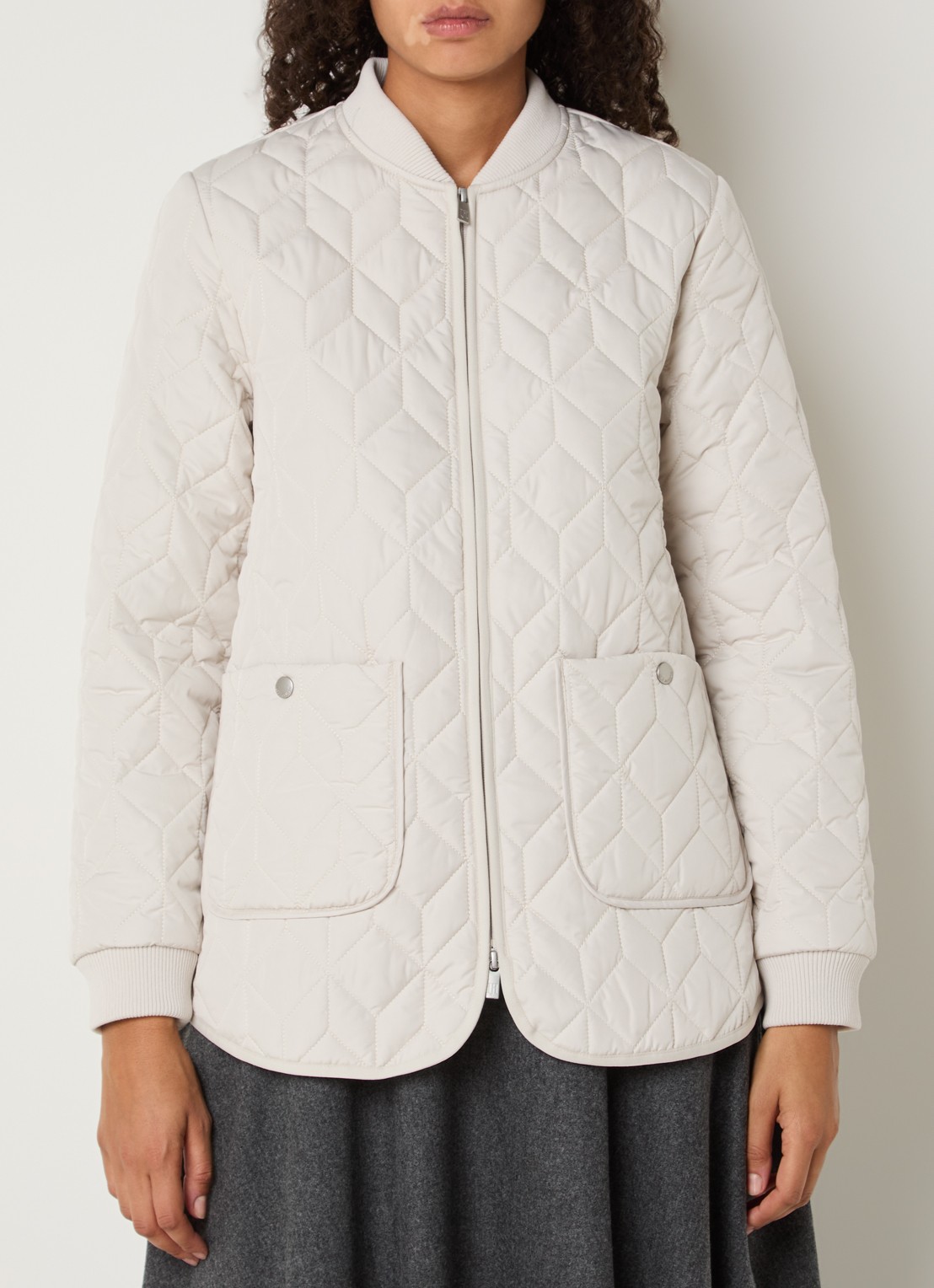 Ilse Jacobsen Art45 jack met quilt patroon en opgestikte zakken - detail 4 creme