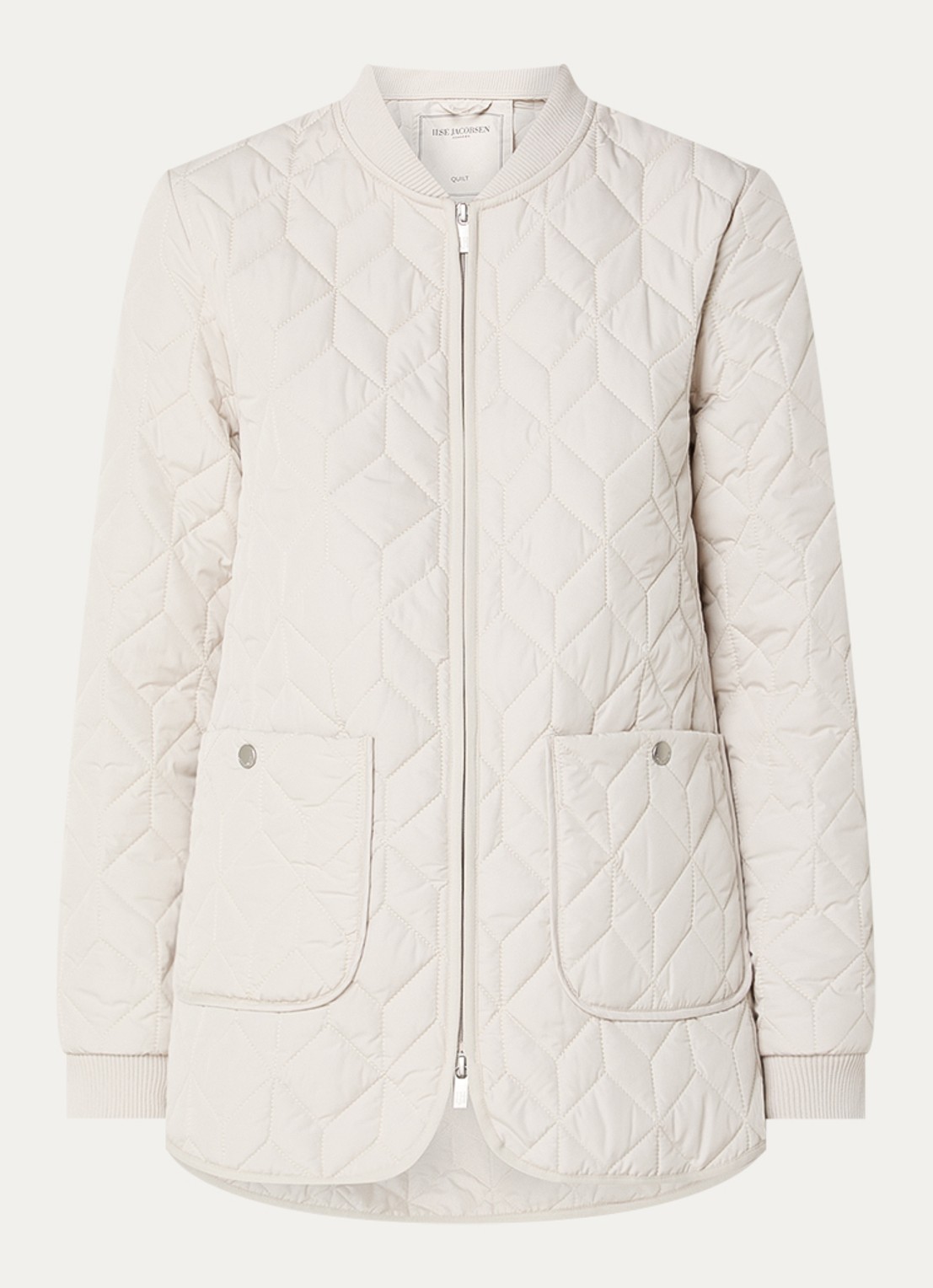 Ilse Jacobsen Art45 jack met quilt patroon en opgestikte zakken - voorkant 2 creme