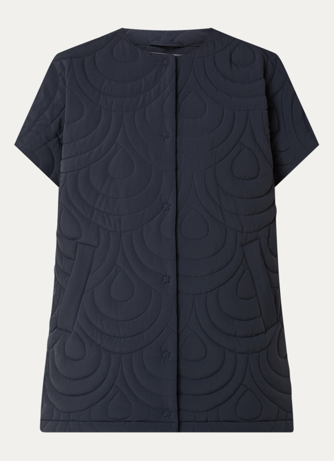 Ilse Jacobsen Blossom bodywarmer met quilt patroon - voorkant 2 donkerblauw