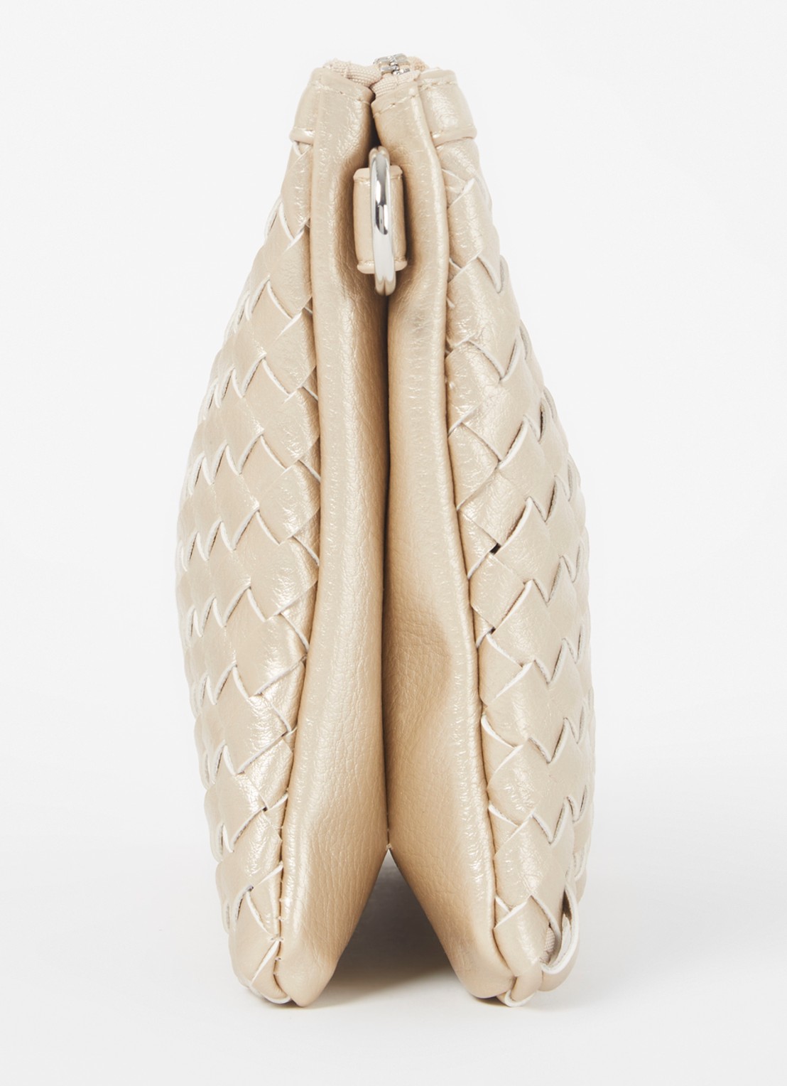 Ilse Jacobsen Gevlochten clutch met afneembare schouderriem - detail 3 goud