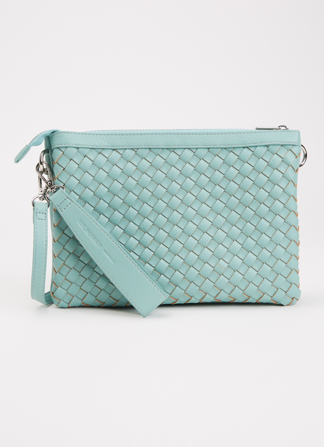 Ilse Jacobsen Gevlochten clutch met afneembare schouderriem - voorkant 4 mint