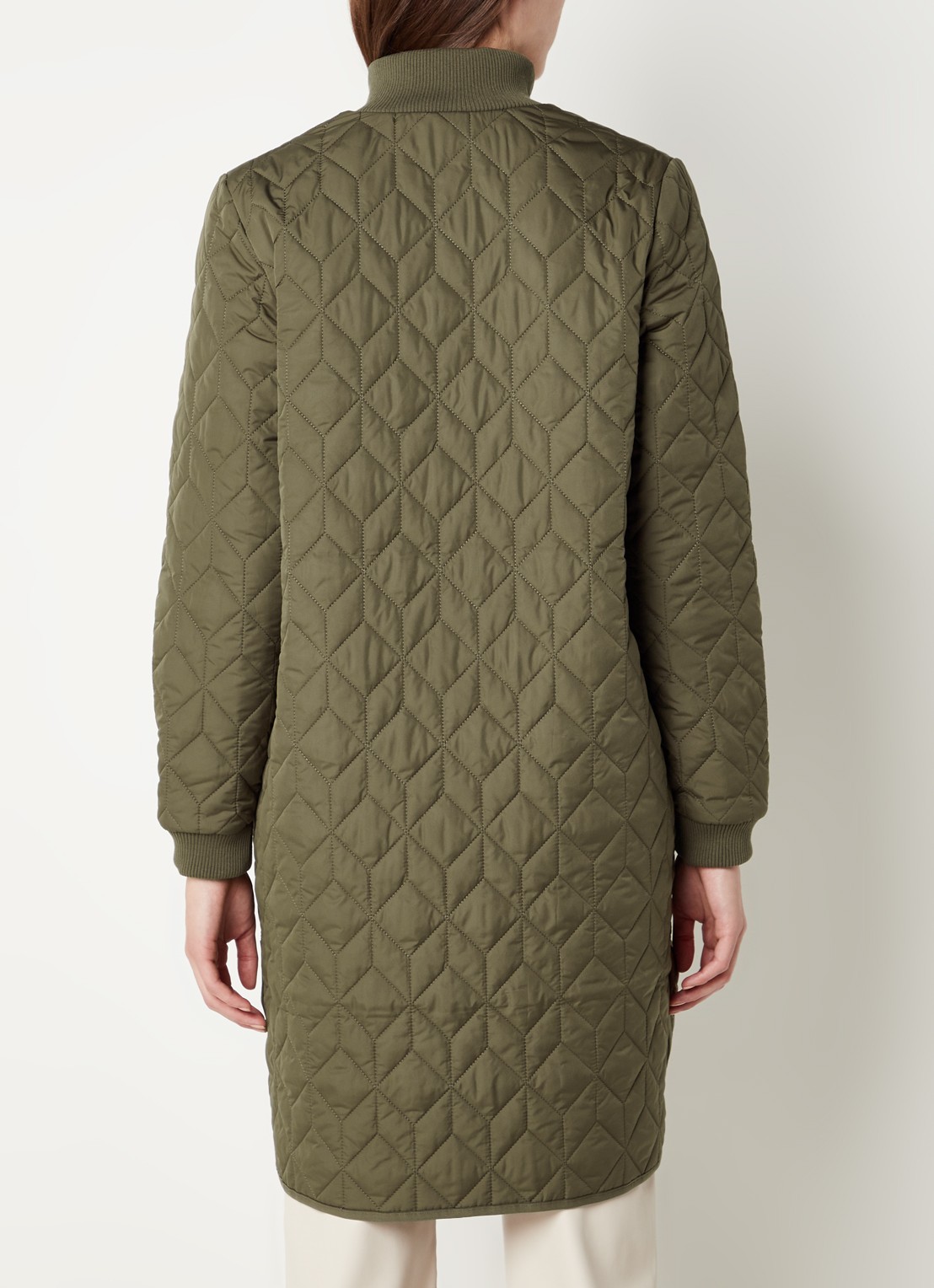 Ilse Jacobsen Gewatteerd bomberjack met quilt patroon  - achterkant groen