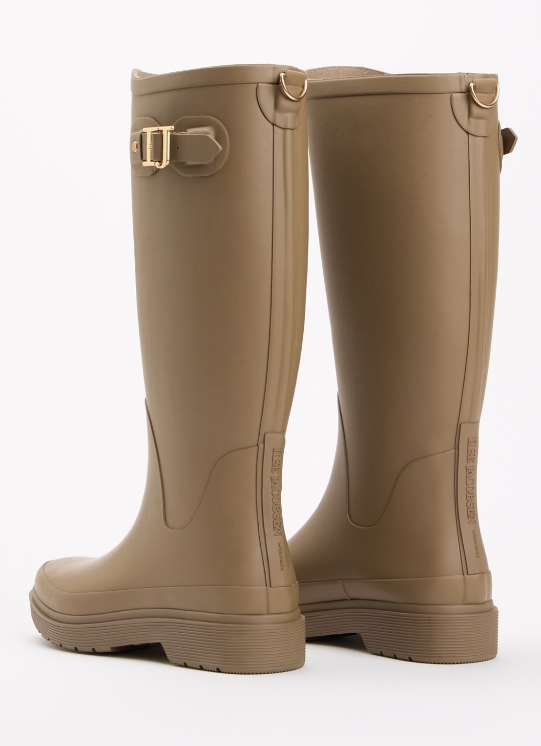 Ilse Jacobsen Neo regenlaars met gespdetail - achterkant 4 donkerbeige