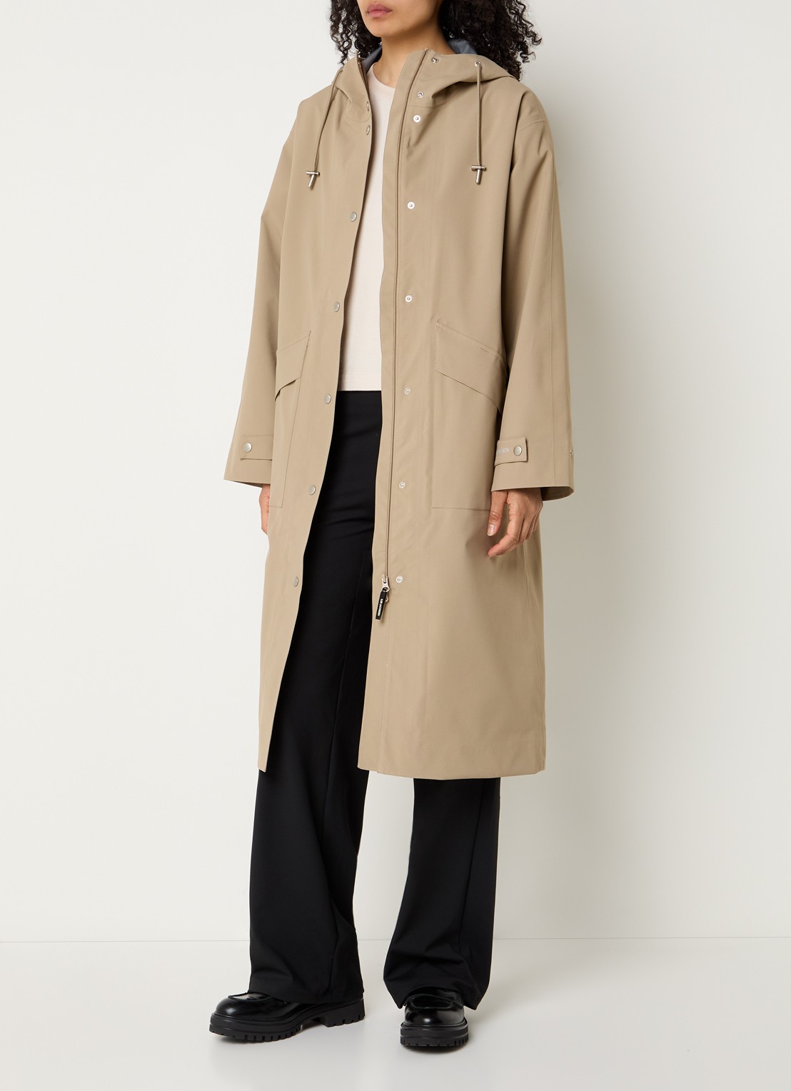 Ilse Jacobsen Parka met klepzakken - voorkant 2 beige