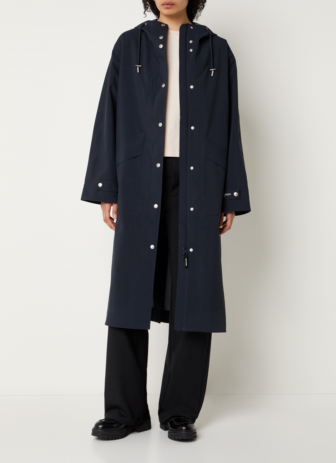 Ilse Jacobsen Parka met klepzakken - voorkant 2 indigo