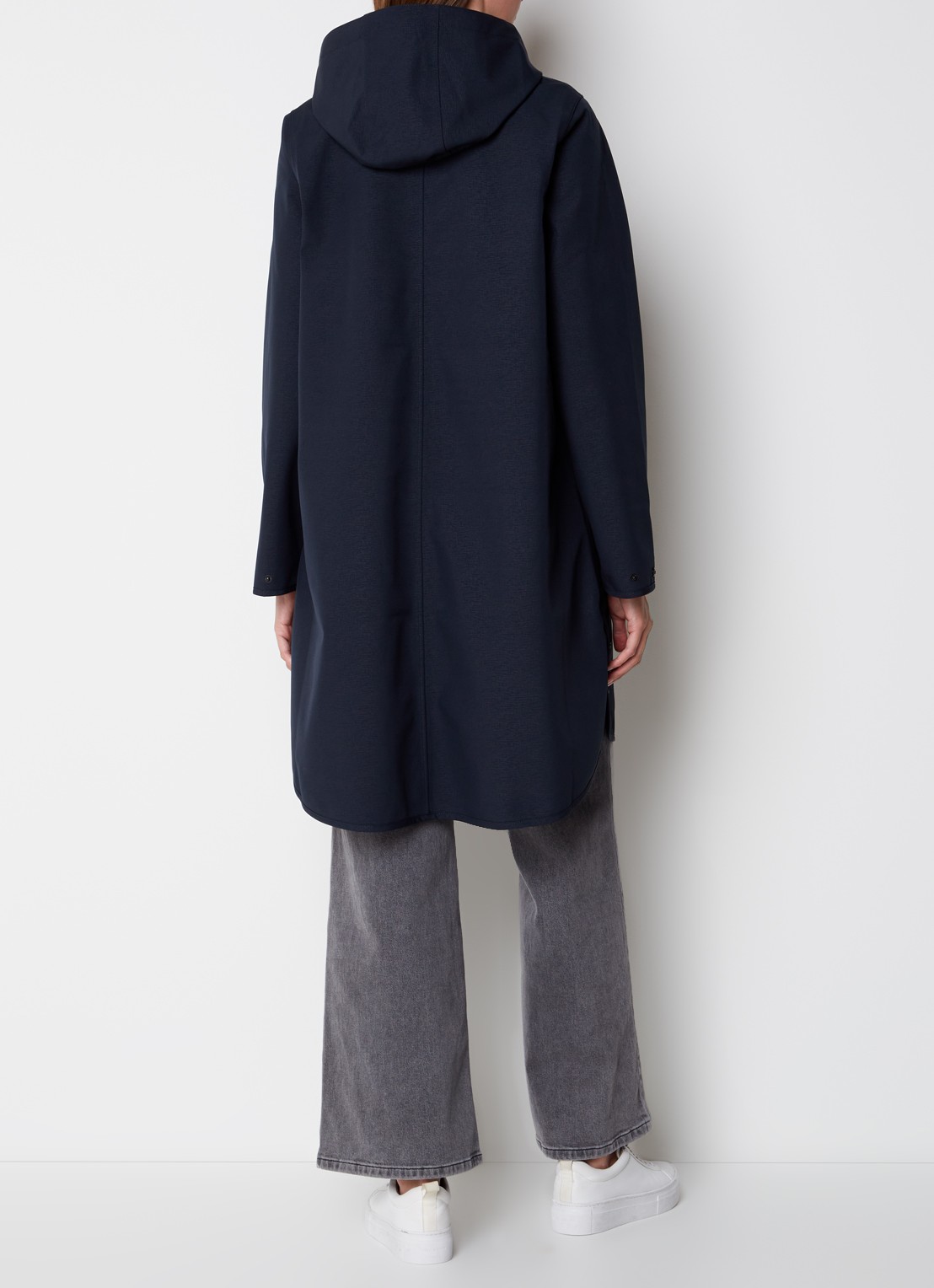 Ilse Jacobsen Rain128 softshell regenjas met afneembare capuchon - achterkant 2 donkerblauw