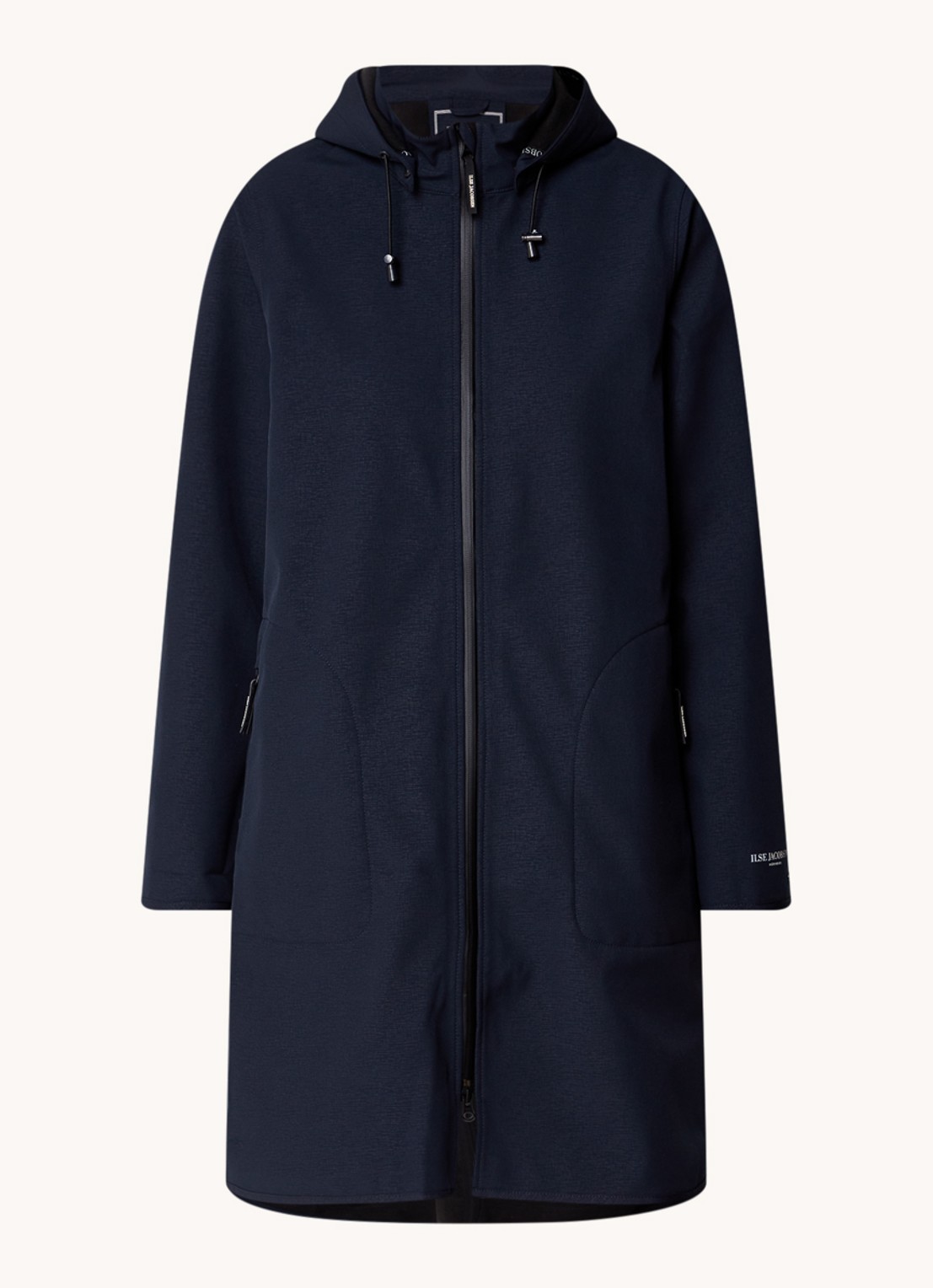 Ilse Jacobsen Rain128 softshell regenjas met afneembare capuchon - voorkant 3 donkerblauw