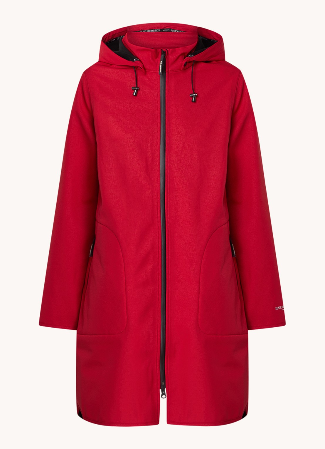 Ilse Jacobsen Rain128 softshell regenjas met afneembare capuchon - voorkant 3 donkerrood