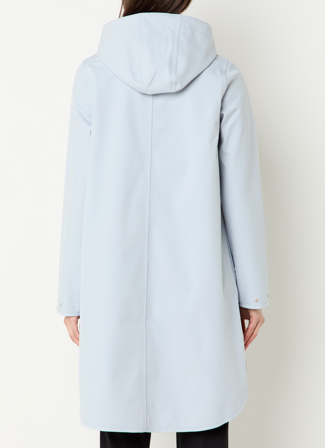 Ilse Jacobsen Rain128 softshell regenjas met afneembare capuchon - achterkant lichtblauw