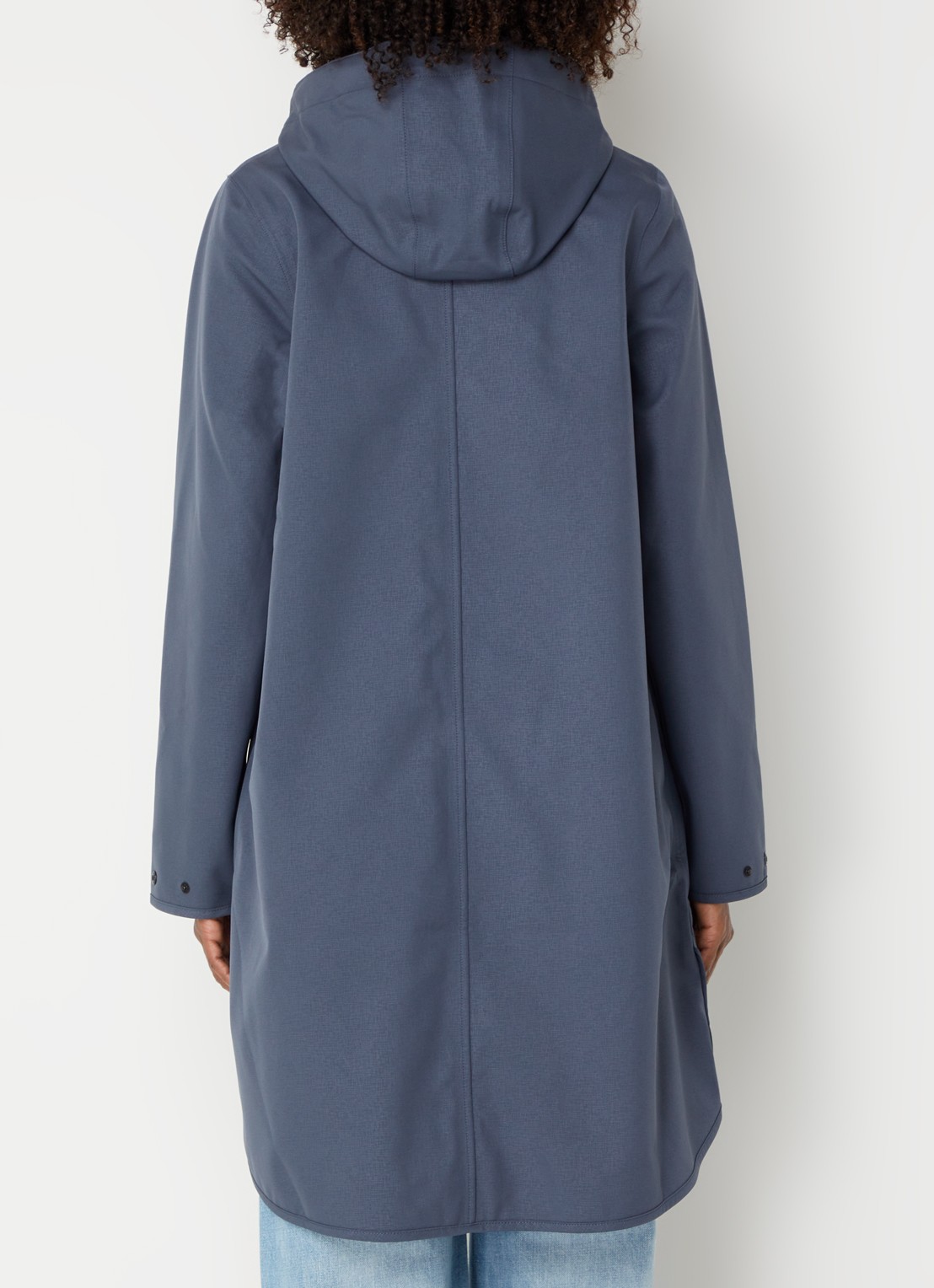 Ilse Jacobsen Rain128 softshell regenjas met afneembare capuchon - achterkant grijs