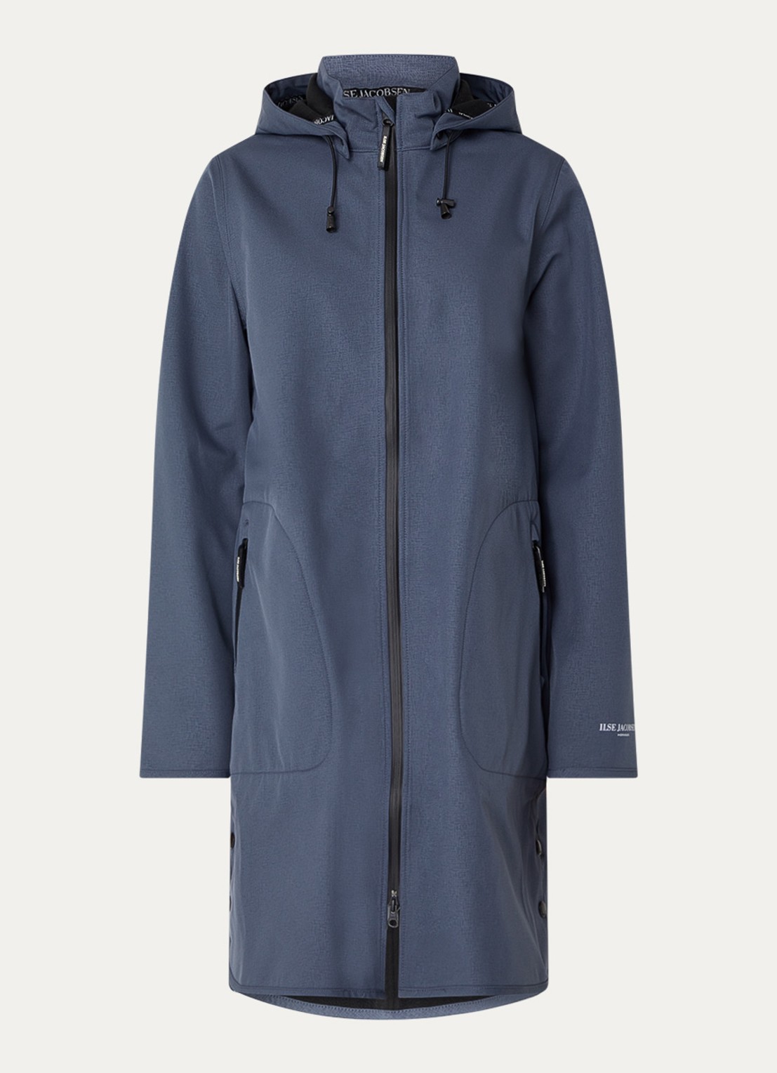 Ilse Jacobsen Rain128 softshell regenjas met afneembare capuchon - voorkant 3 grijs
