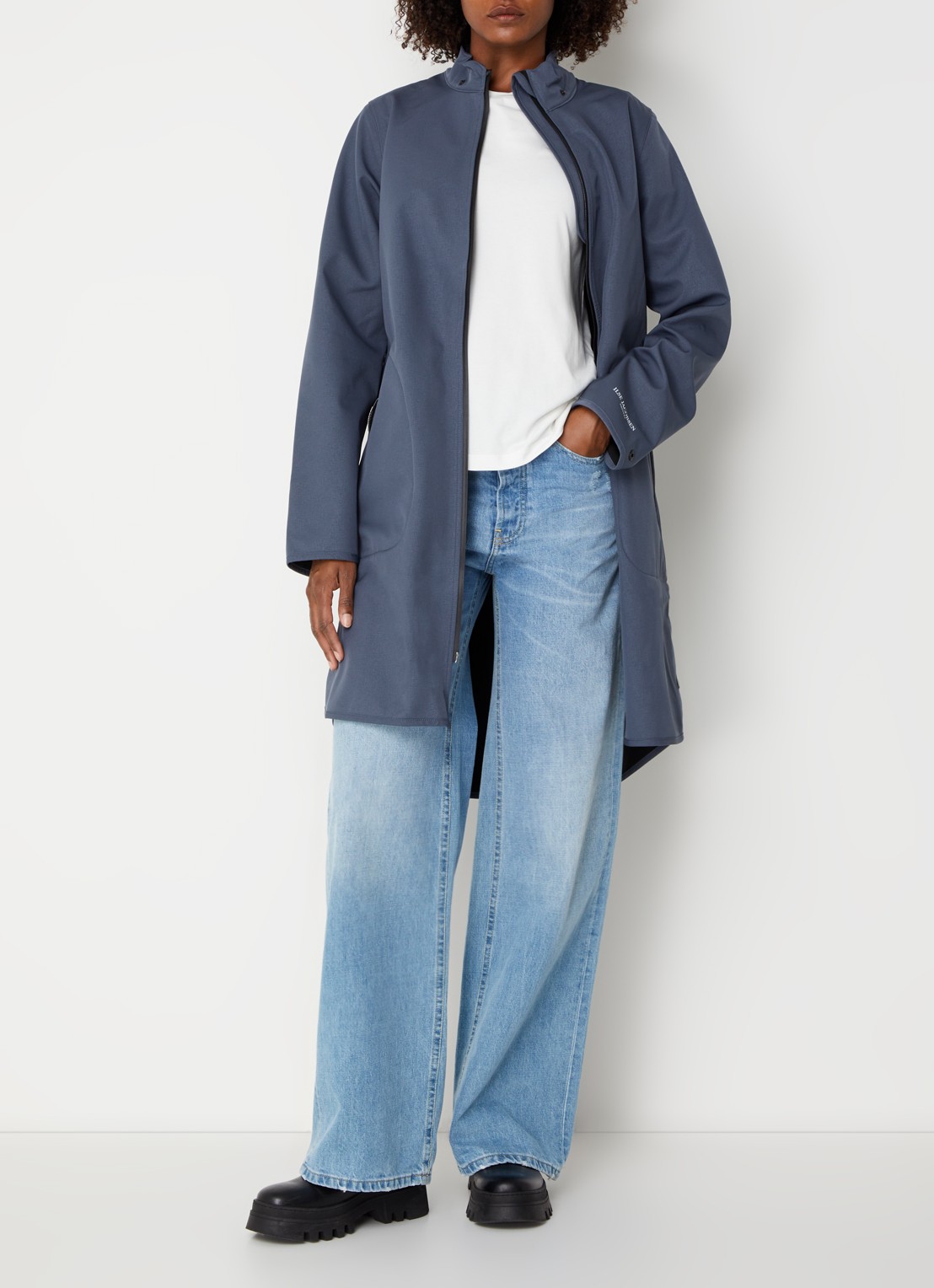Ilse Jacobsen Rain128 softshell regenjas met afneembare capuchon - voorkant 4 grijs