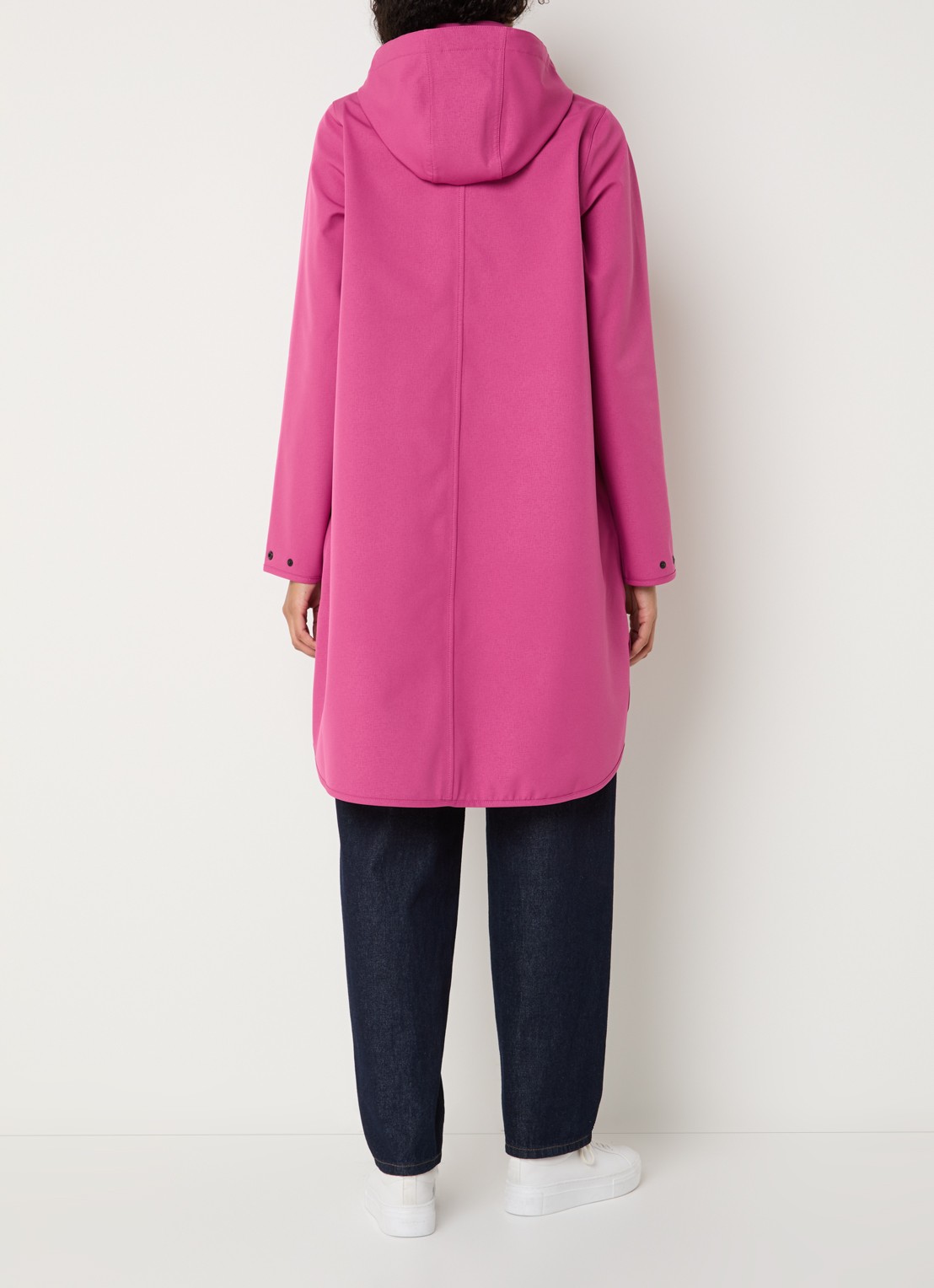 Ilse Jacobsen Rain128 softshell regenjas met afneembare capuchon - achterkant 4 fuchsia