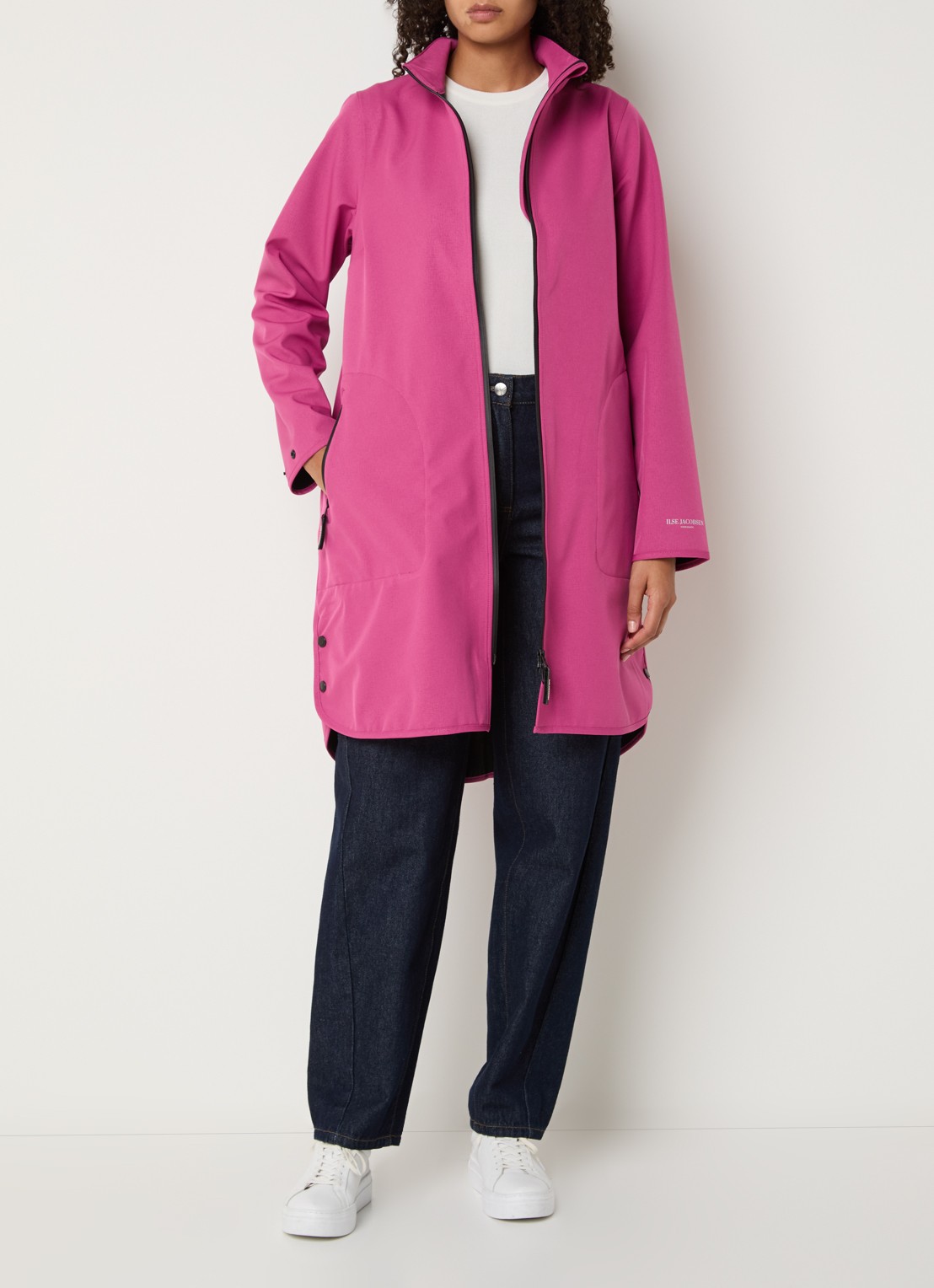 Ilse Jacobsen Rain128 softshell regenjas met afneembare capuchon - voorkant 2 fuchsia