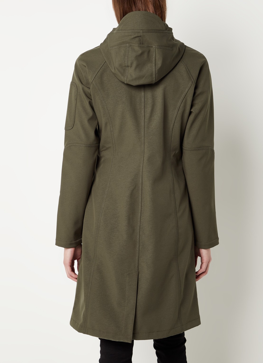 Ilse Jacobsen Rain37L softshell regenjas met gesealde rits  - achterkant 3 groen