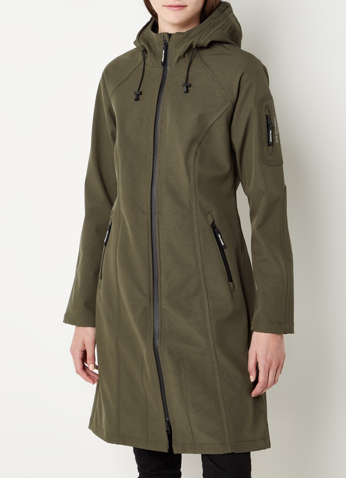 Ilse Jacobsen Rain37L softshell regenjas met gesealde rits  - detail 4 groen