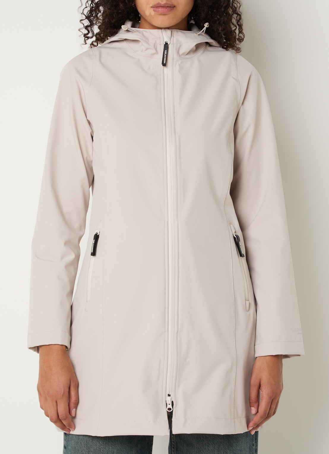 Ilse Jacobsen Regenjas met capuchon en ritszakken - detail 4 beige