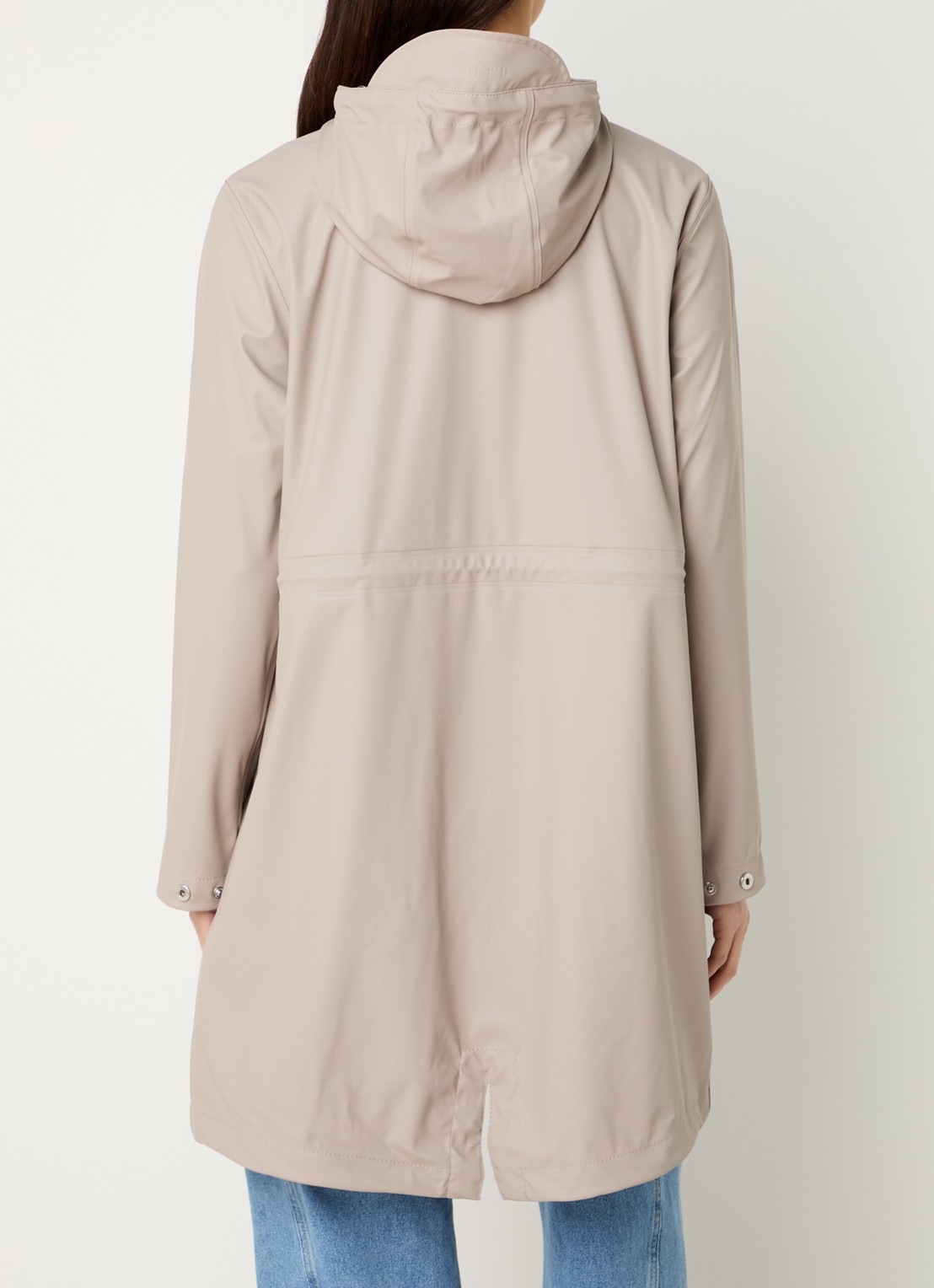 Ilse Jacobsen Regenjas met capuchon en steekzakken - achterkant 4 beige