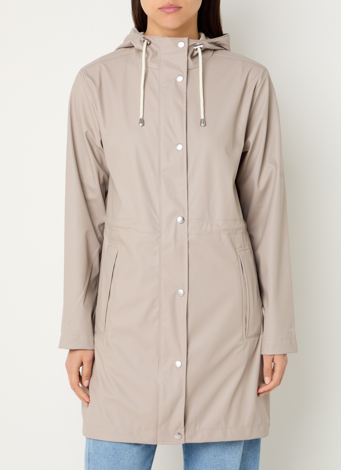 Ilse Jacobsen Regenjas met capuchon en steekzakken - detail 3 beige