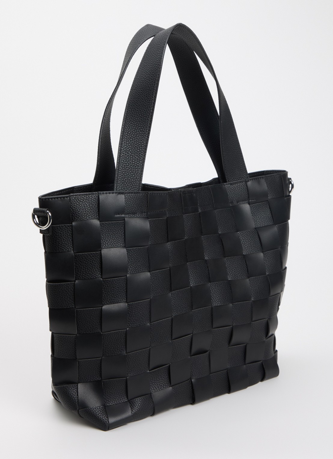 Ilse Jacobsen Shopper met gevlochten detail - achterkant zwart