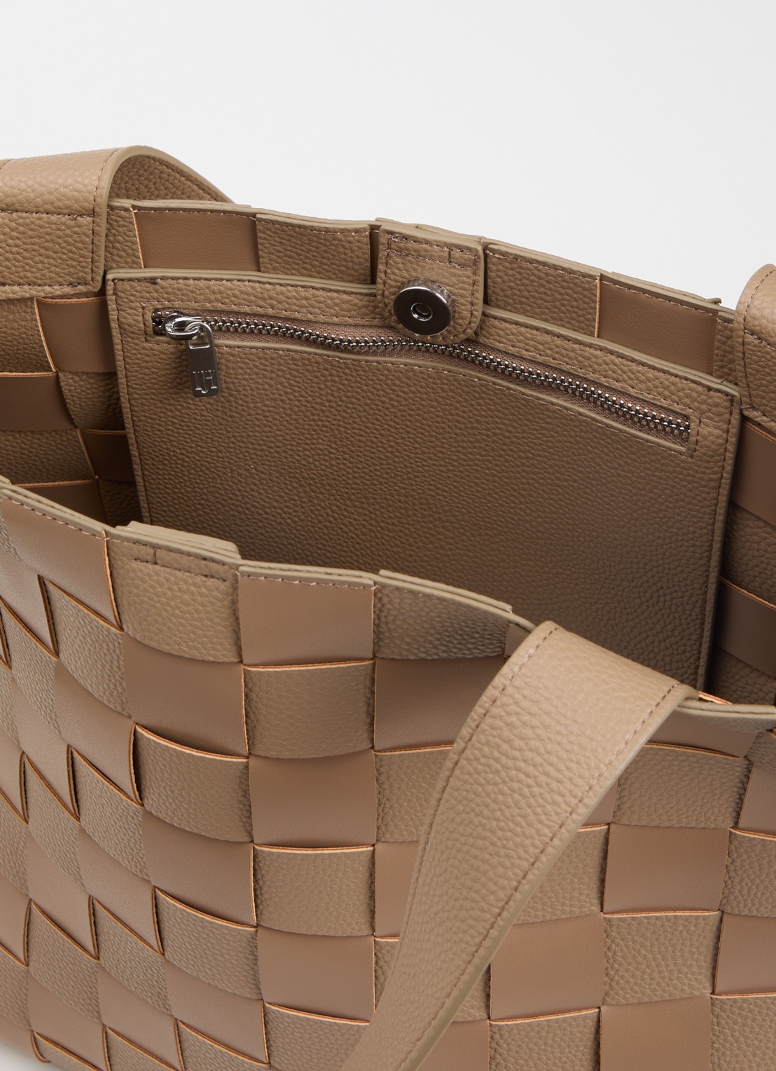 Ilse Jacobsen Shopper met gevlochten detail - detail 3 bruin