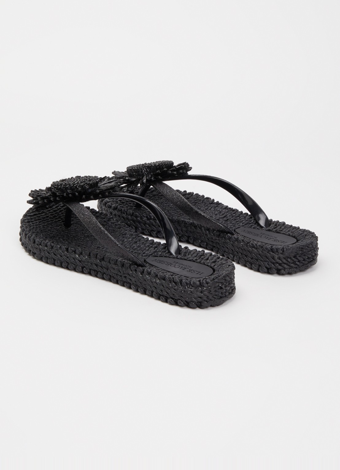 Ilse Jacobsen Slipper met glitter en applicatie - achterkant zwart