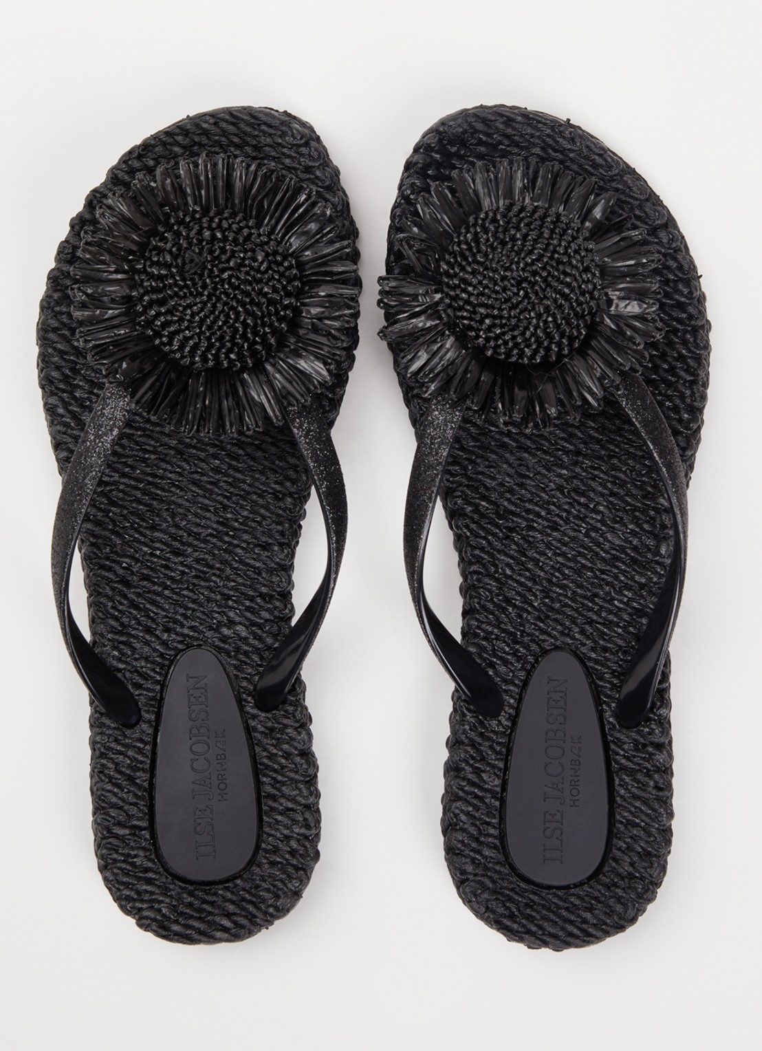 Ilse Jacobsen Slipper met glitter en applicatie - detail 3 zwart