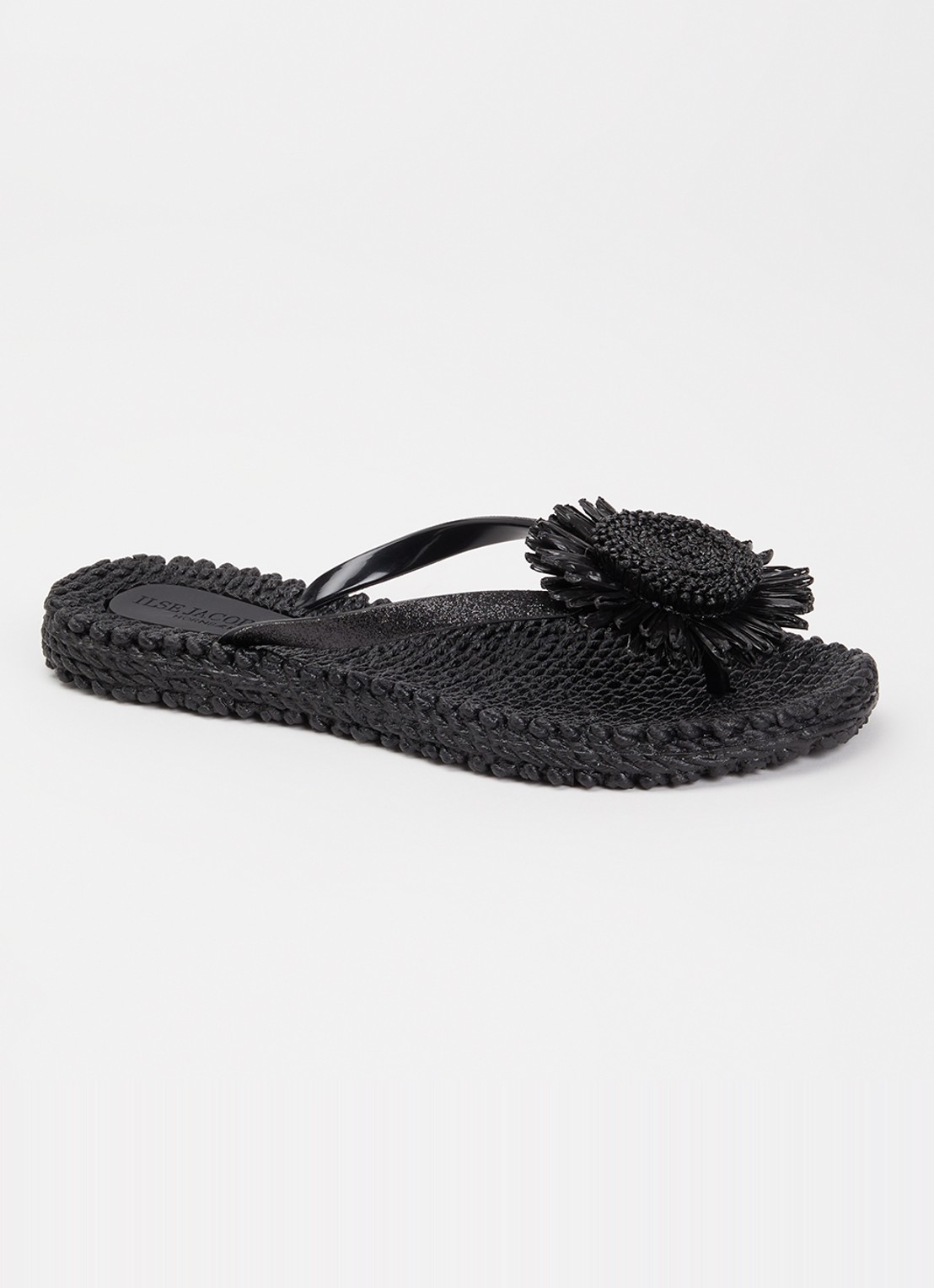 Ilse Jacobsen Slipper met glitter en applicatie - voorkant 5 zwart