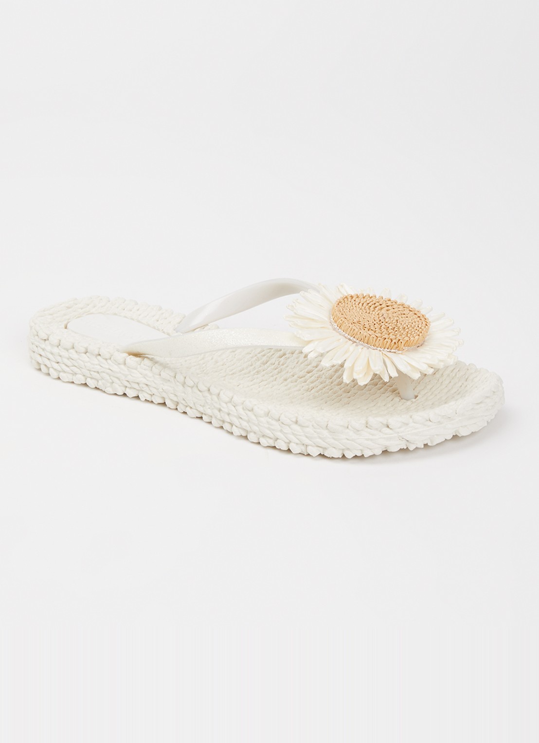 Ilse Jacobsen Slipper met glitter en applicatie - voorkant 5 gebroken wit