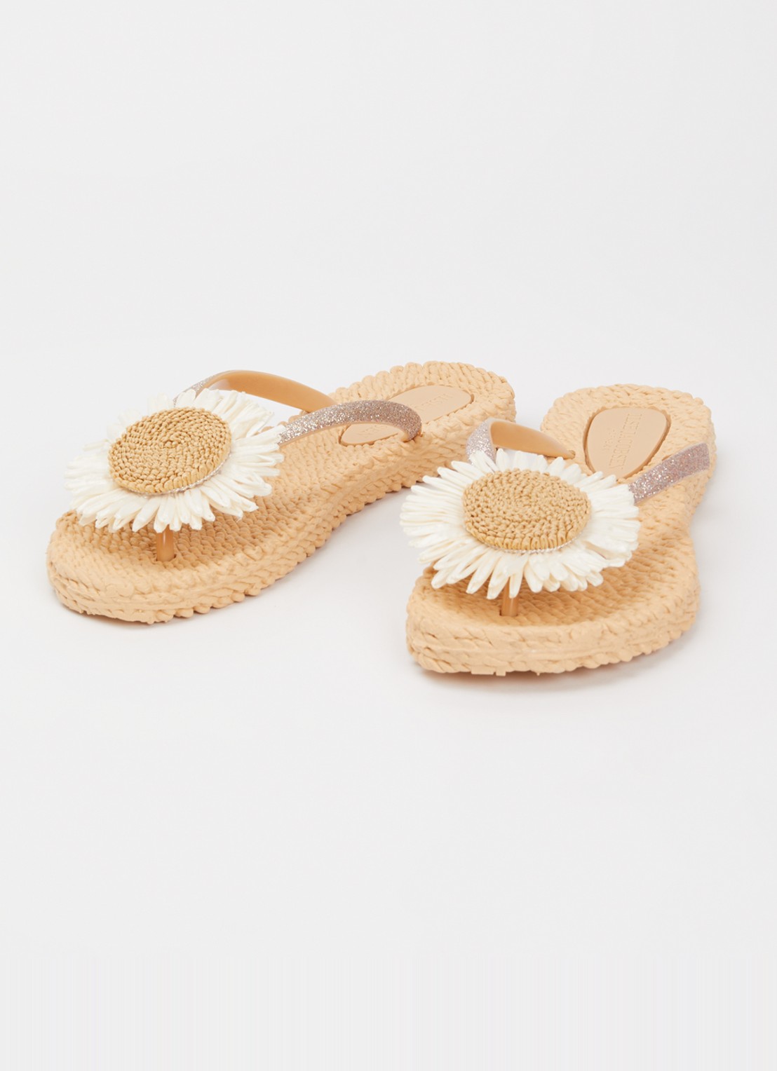 Ilse Jacobsen Slipper met glitter en applicatie - detail 2 beige