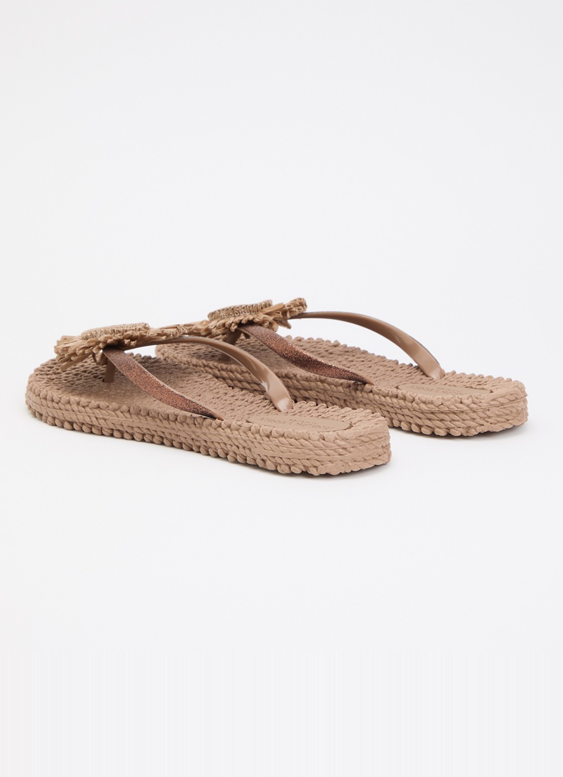 Ilse Jacobsen Slipper met glitter en applicatie - achterkant 5 lichtbruin