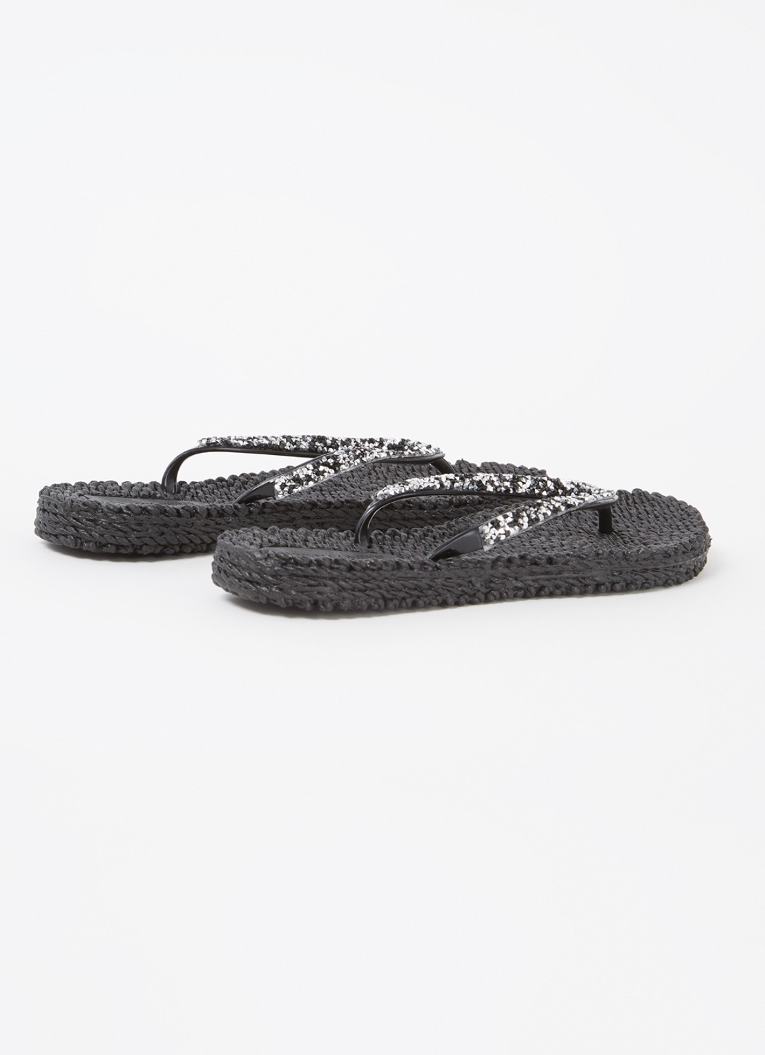 Ilse Jacobsen Slipper met glitter - detail zwart