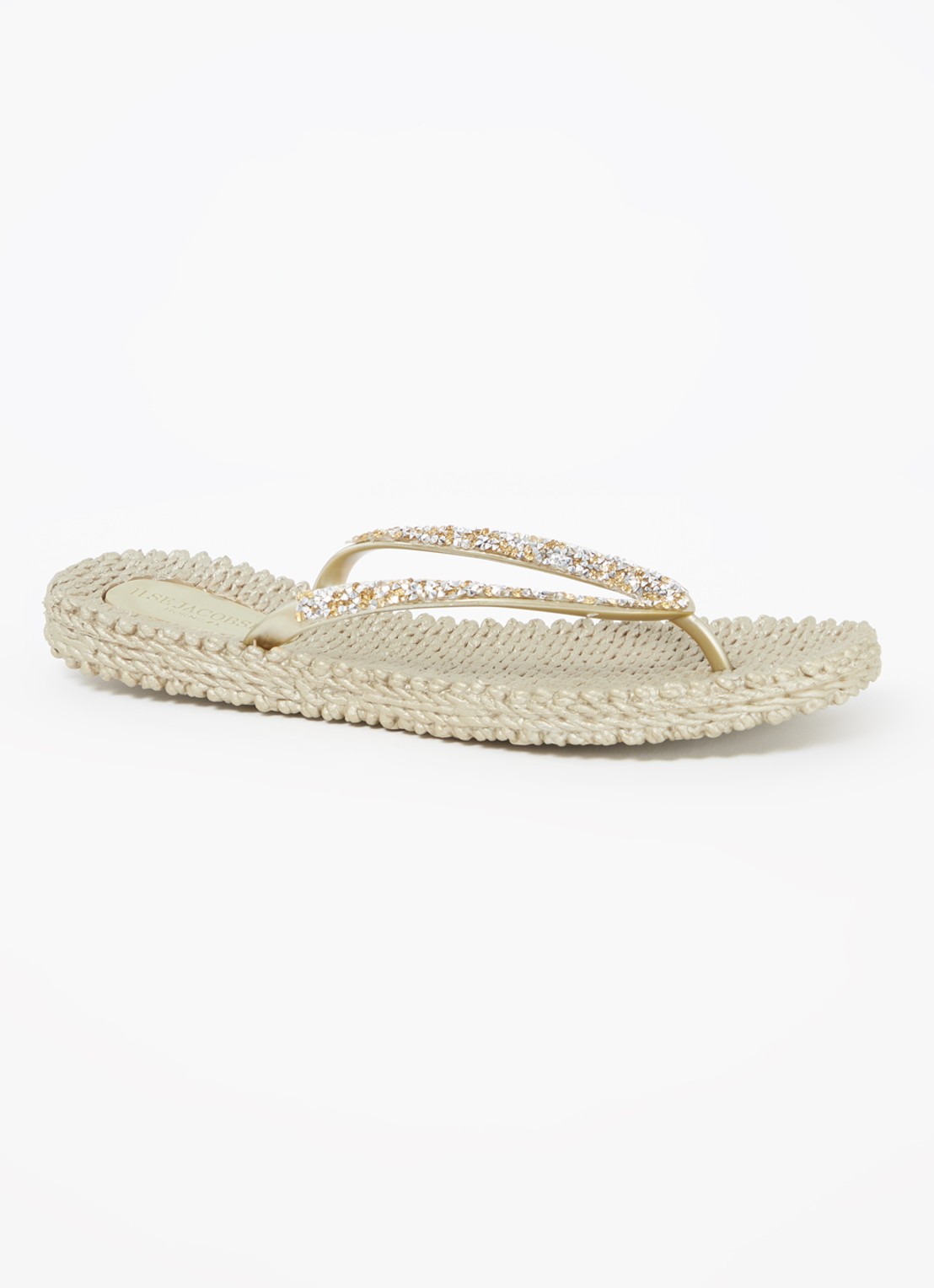 Ilse Jacobsen Slipper met glitter - voorkant 2 khaki