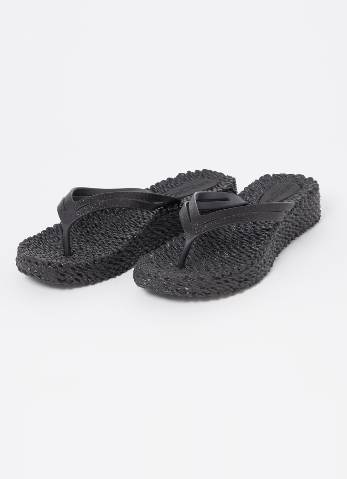 Ilse Jacobsen Slipper met glitter - detail zwart
