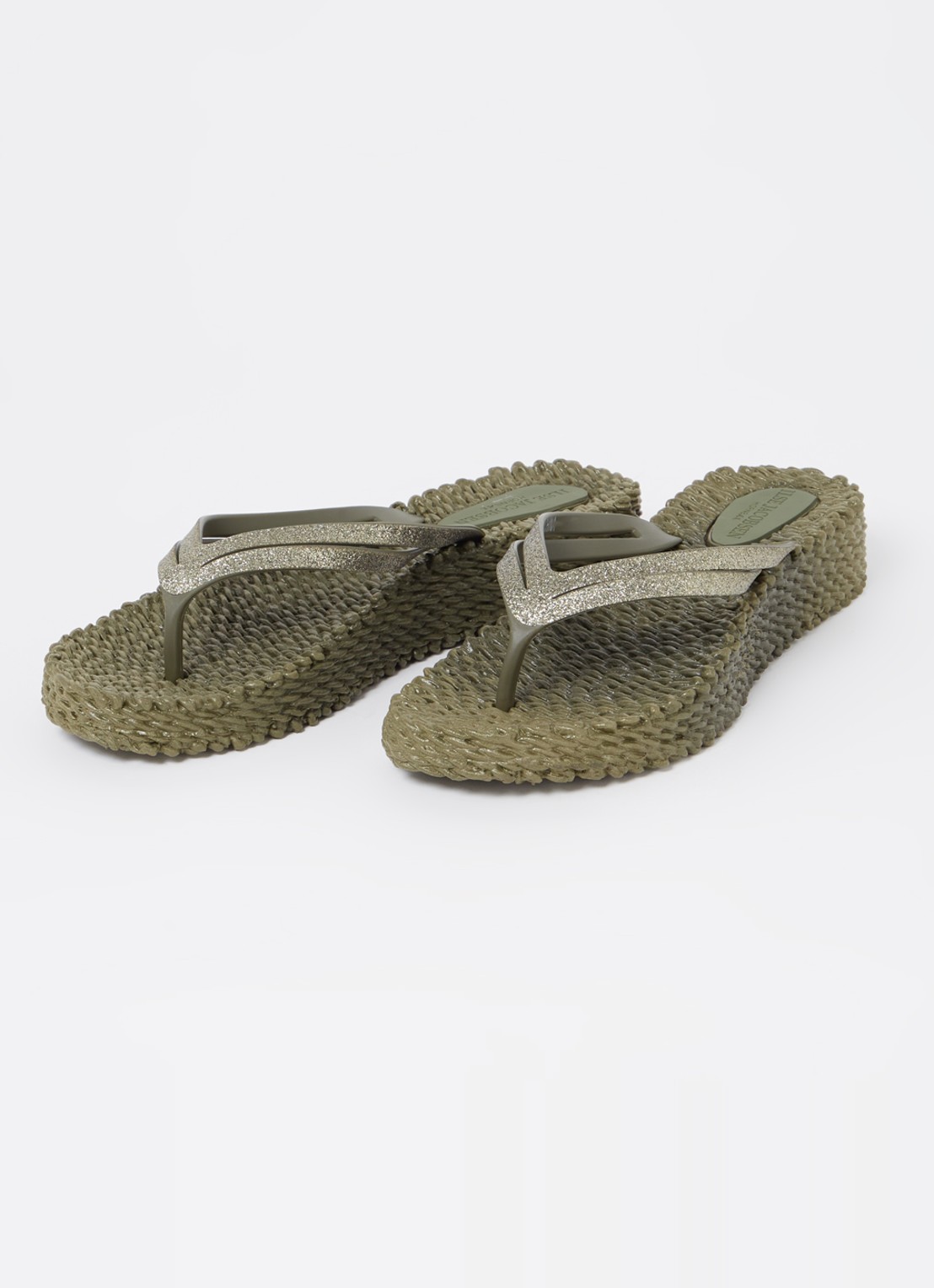 Ilse Jacobsen Slipper met glitter - detail 2 legergroen