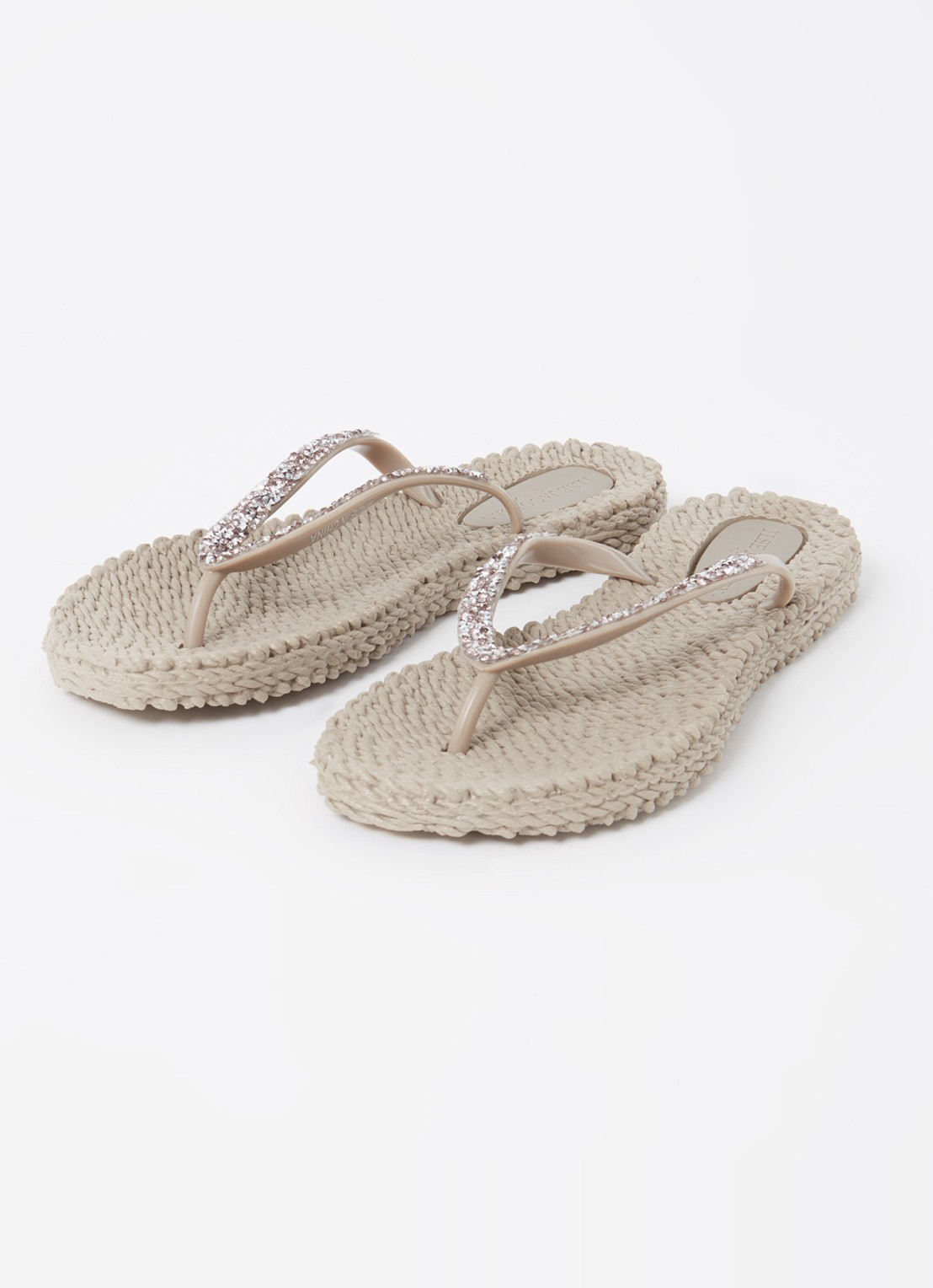 Ilse Jacobsen Slipper met glitter - detail donkerbeige