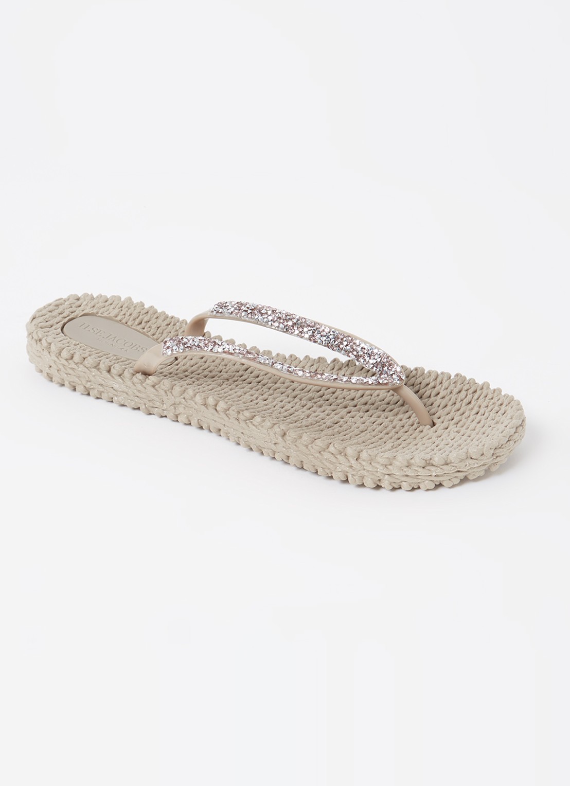 Ilse Jacobsen Slipper met glitter - voorkant 3 donkerbeige