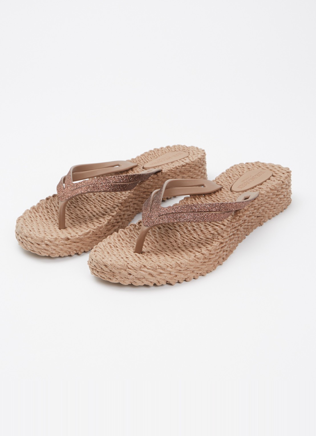 Ilse Jacobsen Slipper met glitter - detail 3 lichtbruin