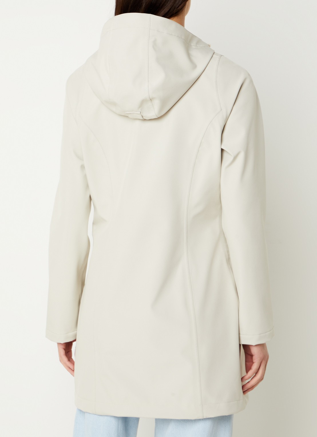 Ilse Jacobsen Softshell jack met capuchon en ritszakken - achterkant 2 beige
