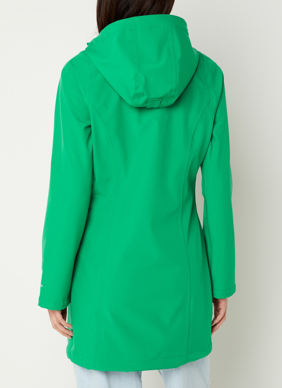 Ilse Jacobsen Softshell jack met capuchon en ritszakken - achterkant 2 felgroen