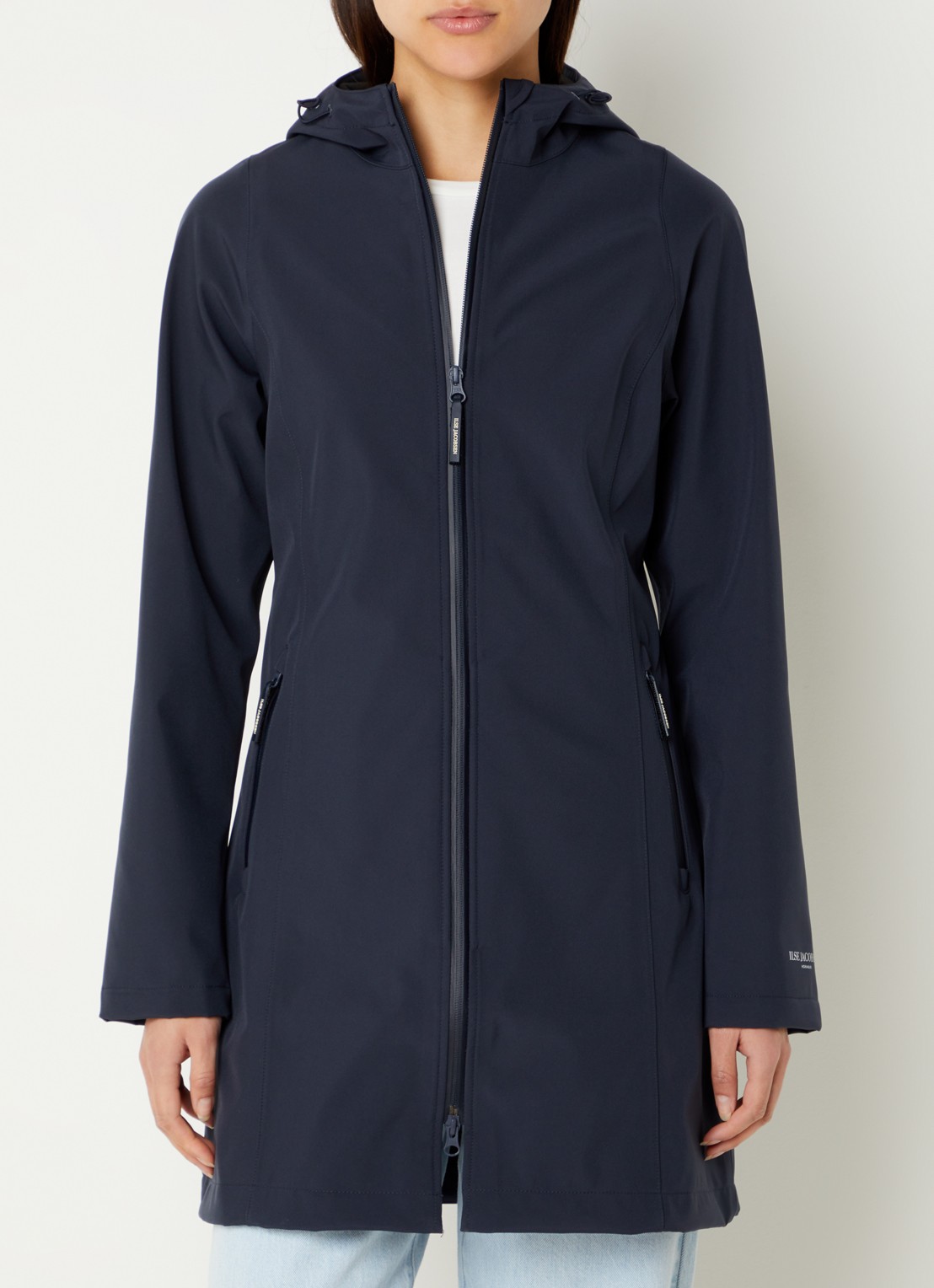 Ilse Jacobsen Softshell jack met capuchon en ritszakken - detail 4 donkerblauw