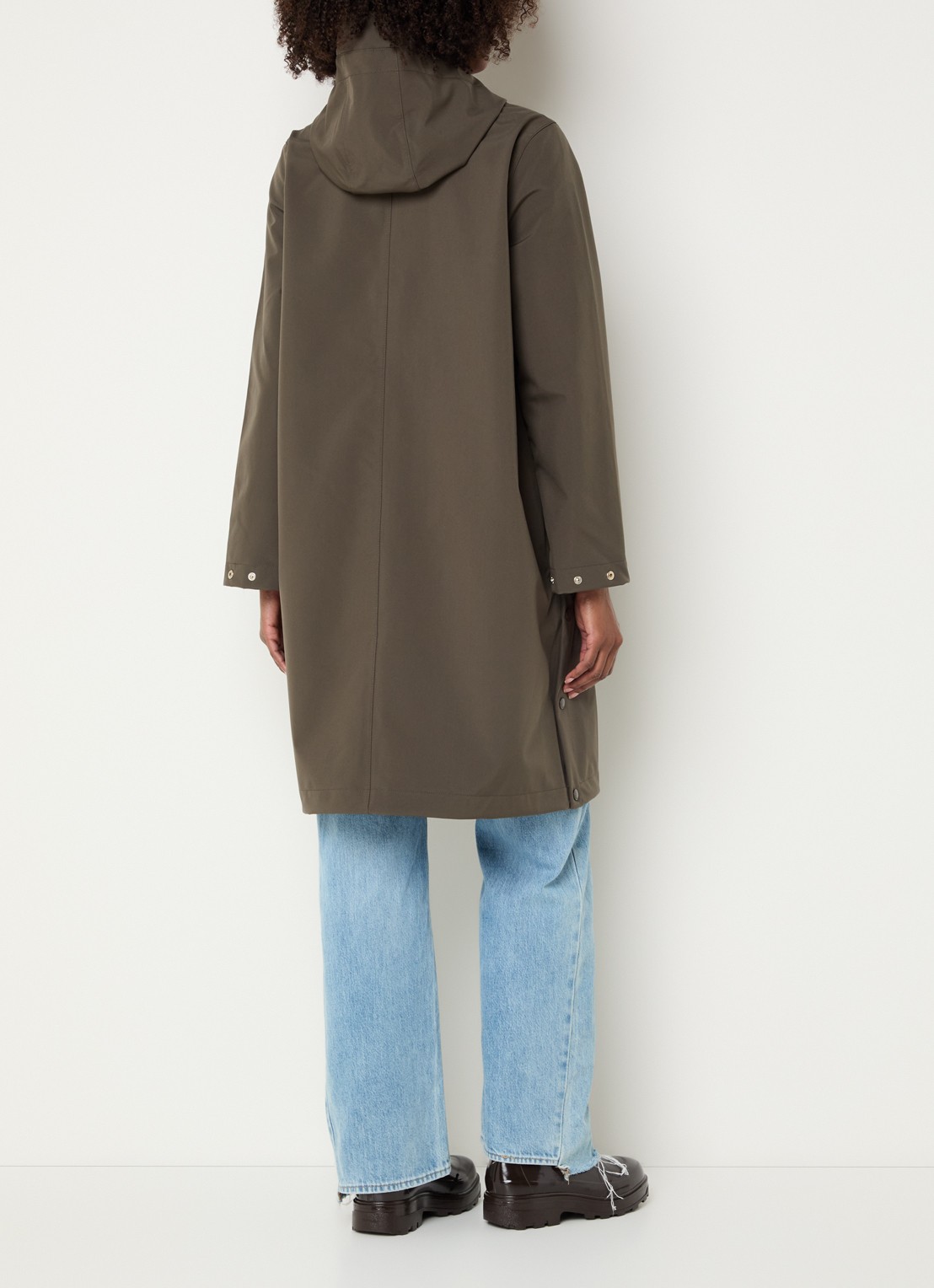 Ilse Jacobsen Softshell regenjas met capuchon - achterkant 2 bronsgroen